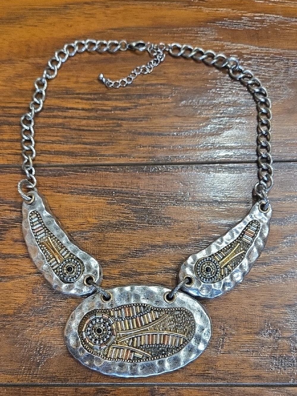 Silver-Tone Multi-Accent Beaded Statement Necklace - Women Jewelry